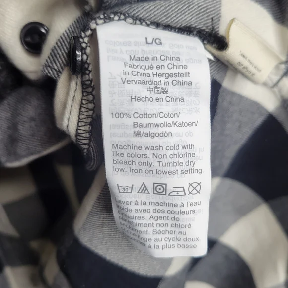 Madewell Black White Check Button Down Flannel Shirt - Picture 4 of 5